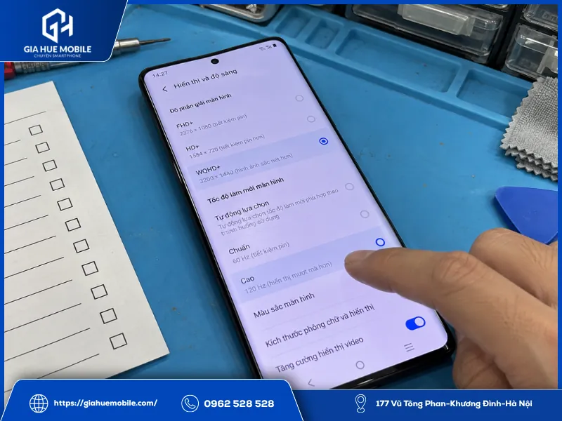 Kiểm tra màn hình Vivo X80 Pro sau thay