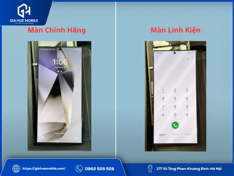 Màn Hình Samsung Chính Hãng Và Màn Linh Kiện