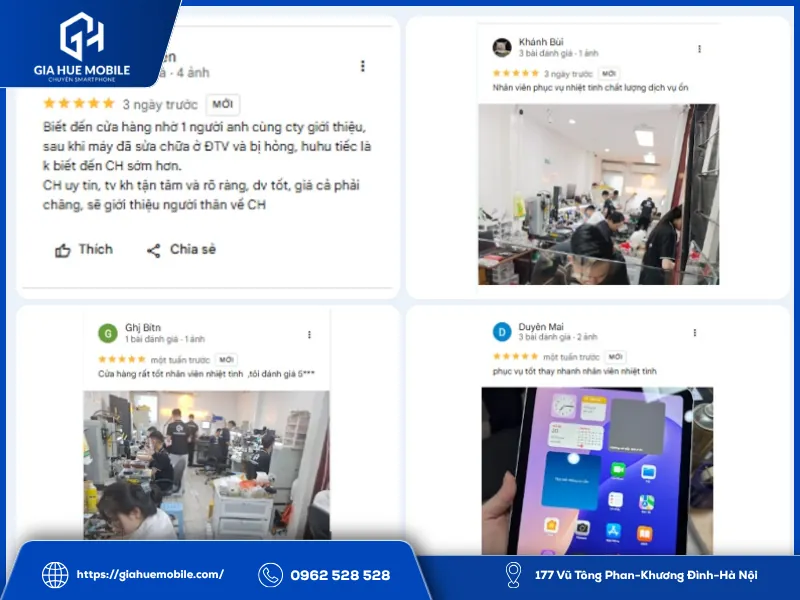 Khách Hàng Đánh Giá Về Gia Huệ Mobile