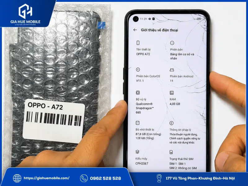 Oppo A72 Màn Hình Hỏng Do Va Đập Mạnh