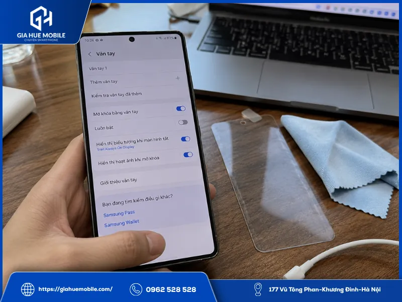 Kiểm tra cảm biến vân tay Samsung S25 Ultra sau khi thay màn hình