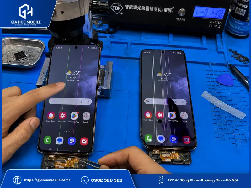 Phân loại màn Samsung S21 bị sọc có sửa được không