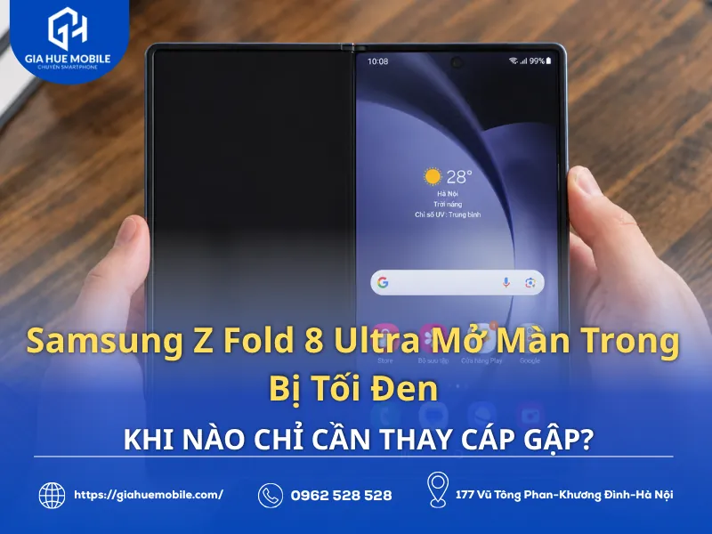 Màn hình trong Samsung Z Fold 8 Ultra bị tối đen một bên khi mở máy