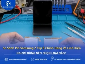 So sánh pin Samsung Galaxy Z Flip 8 chính hãng và pin linh kiện