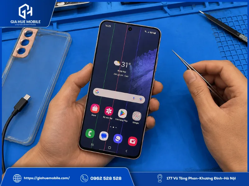 Vì sao Samsung S21 Plus bị sọc màn hình