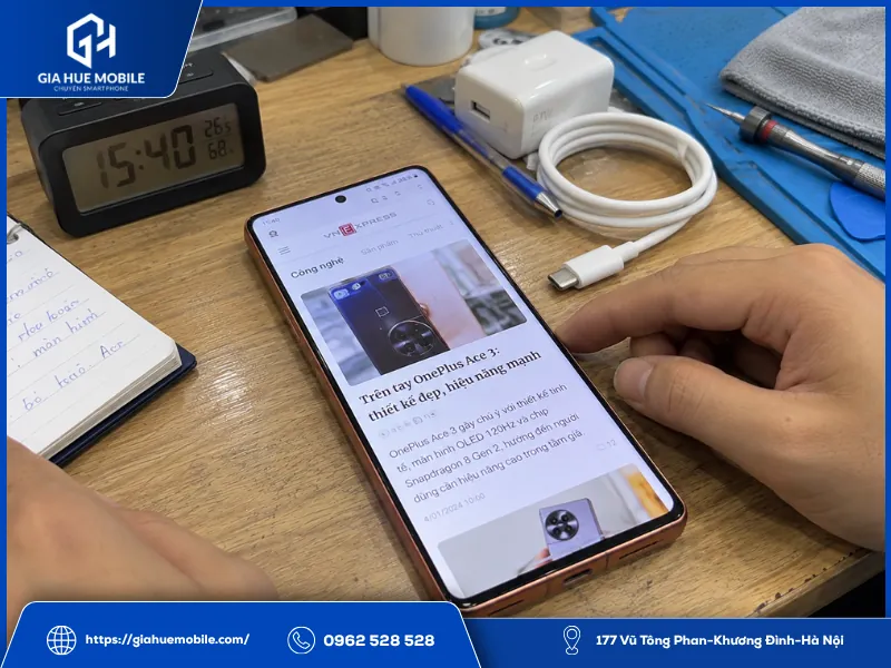 Kiểm tra độ nóng OnePlus Ace 3 sau thay màn