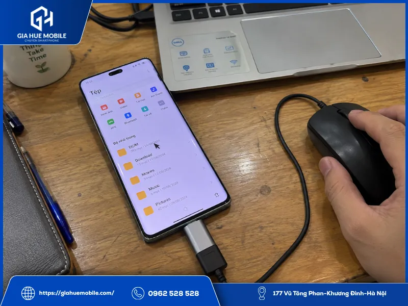Xiaomi Civi 2 bị liệt cảm ứng được kết nối chuột OTG để thao tác và sao lưu dữ liệu