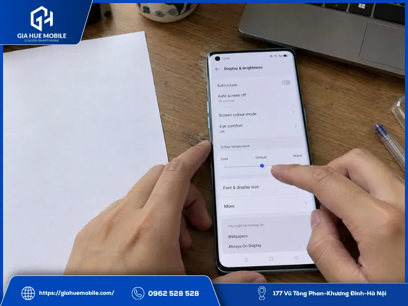 Kiểm tra OPPO Reno 6 Pro sau khi chỉnh lại nhiệt độ màu và Eye Comfort