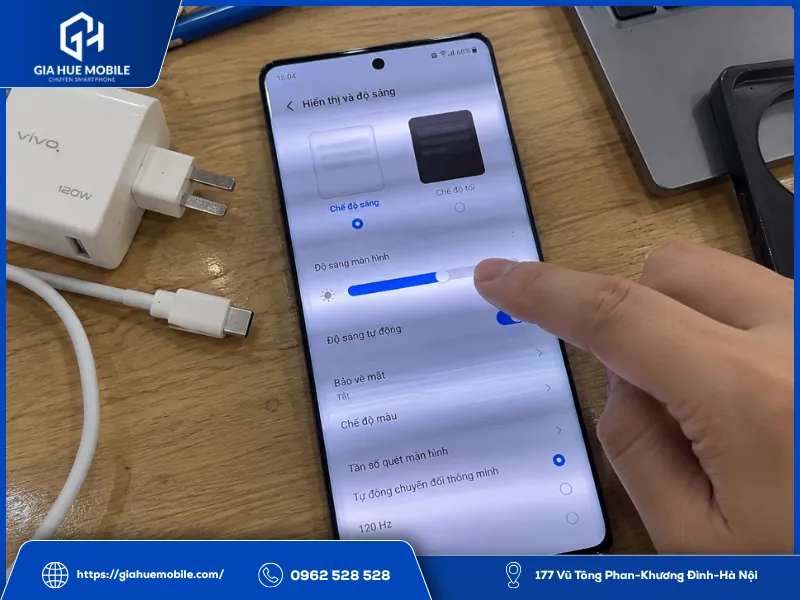 Điều chỉnh độ sáng và tần số quét Vivo X100s Pro để kiểm tra lỗi chớp nháy