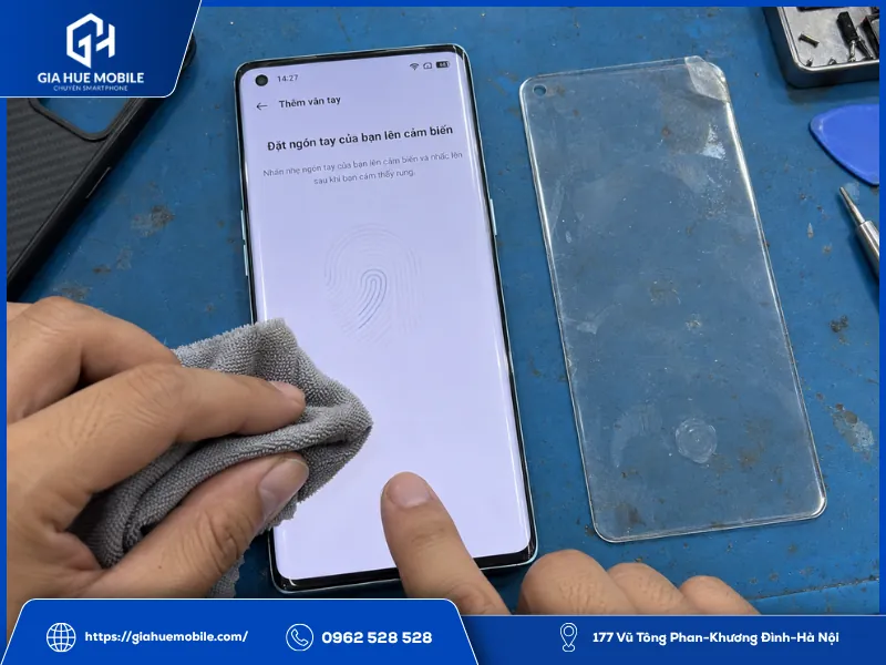 Kiểm tra và đăng ký lại vân tay OPPO Reno 6 Pro sau khi thay màn hình
