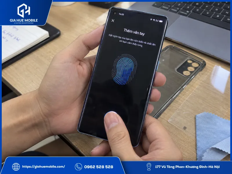 Đăng ký lại vân tay OPPO Reno 5 Pro sau khi thay màn hình