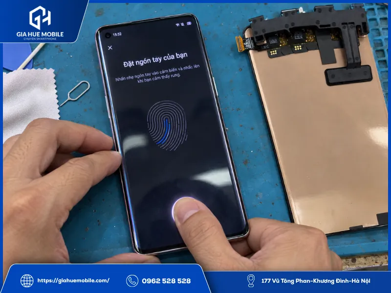 Kiểm tra cảm biến vân tay dưới màn hình OPPO Reno 5 Pro
