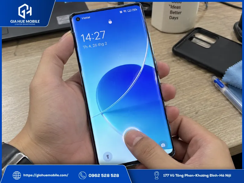 Cơ chế cảm biến vân tay quang học dưới màn hình OPPO Reno 6 Pro