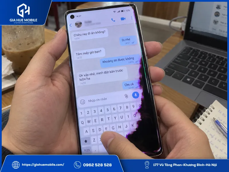 OPPO Reno 5 Pro chảy mực che nội dung và ảnh hưởng cảm ứng