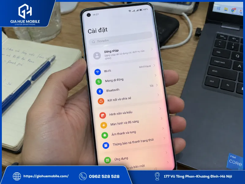 OPPO Reno 6 Pro bị ám vàng hồng không đều trên nền trắng