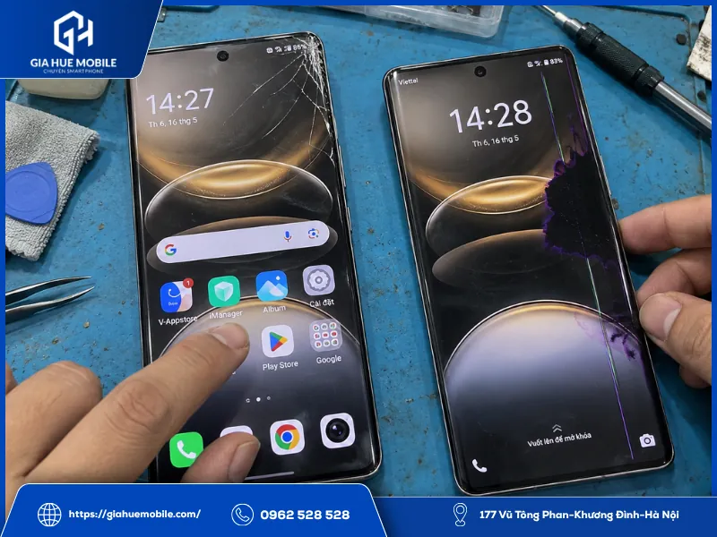 Phân biệt Vivo X100s Pro chỉ cần ép kính và trường hợp cần thay màn hình