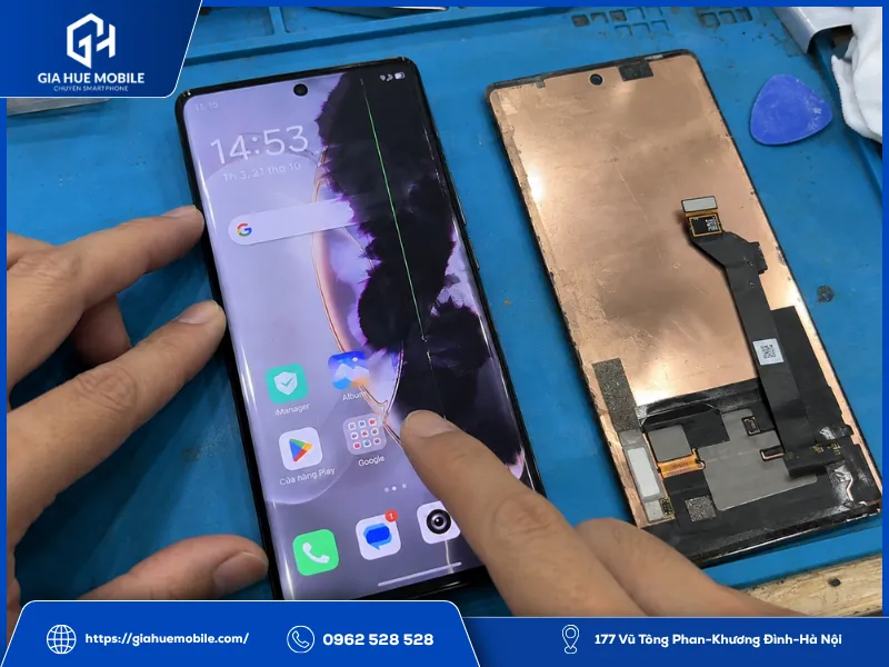Vivo X90 Pro liệt cảm ứng kèm chảy mực cần kiểm tra thay màn hình