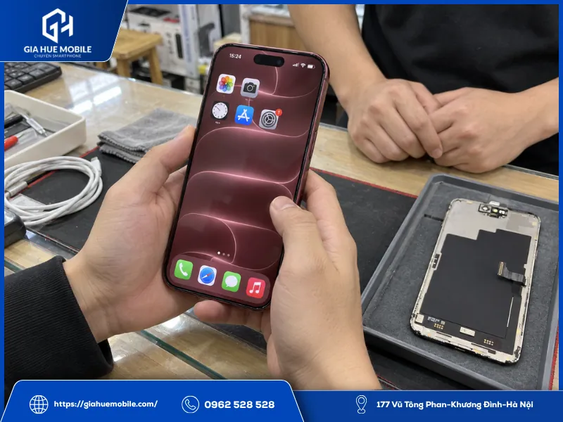 Kiểm tra Face ID iPhone 18 Pro Max trước khi bàn giao sau thay màn hình