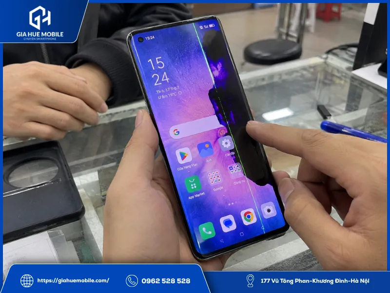 OPPO Find X5 Pro bị sọc kèm chảy mực cần kiểm tra khả năng thay màn