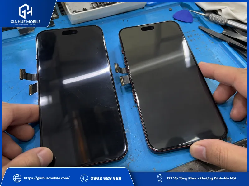 So sánh màn hình iPhone 18 Pro Max zin bóc máy và zin đã ép kính