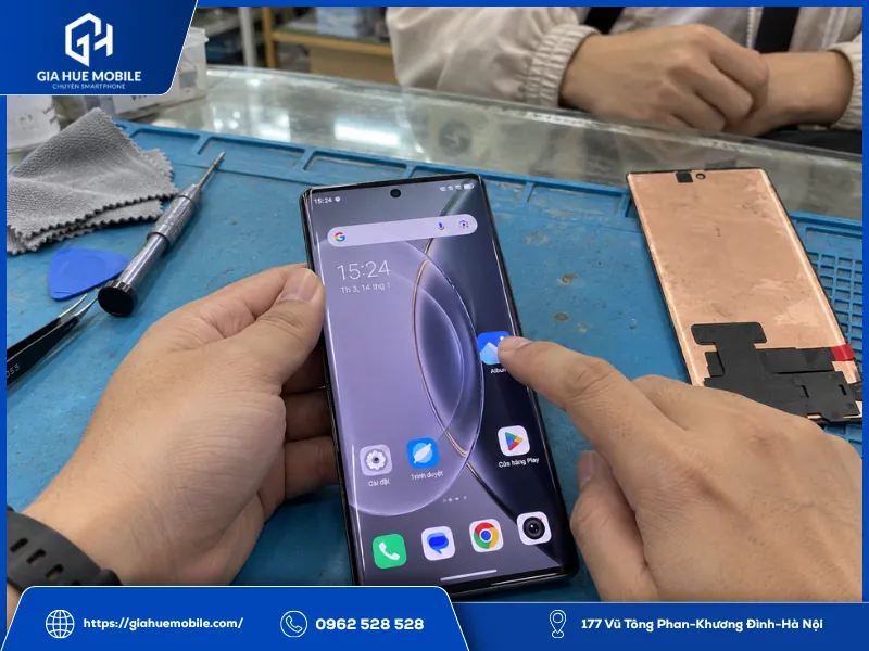 Kiểm tra cảm ứng và độ hoàn thiện Vivo X90 Pro sau khi thay màn hình