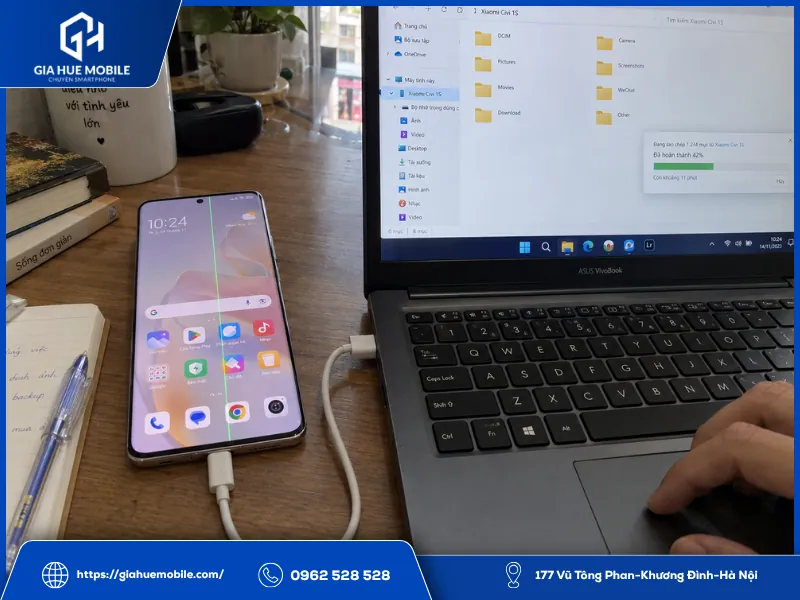 Sao lưu dữ liệu Xiaomi Civi 1S khi màn hình xuất hiện một sọc dọc